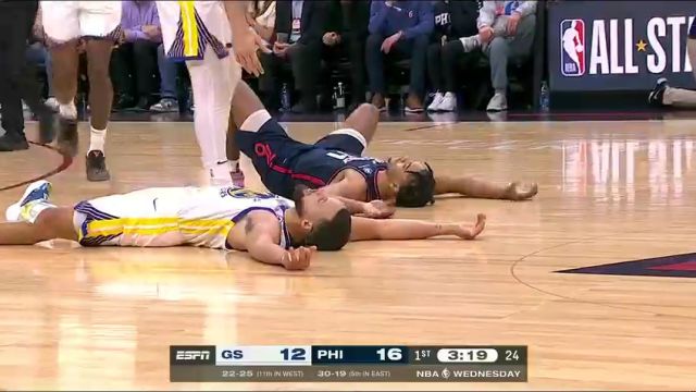 【2024年02月08日】NBA常規(guī)賽：勇士vs76人第1節(jié)英文原聲錄像回放