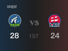 NBA常規(guī)賽 ：首節(jié)數(shù)據(jù)，森林狼以30-26領(lǐng)先快船，唐斯7分3籃板
