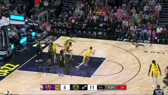 【2024年02月15日】NBA常規(guī)賽：湖人vs爵士第1節(jié)英文原聲錄像回放