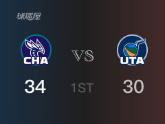 NBA常規(guī)賽 ：首節(jié)數(shù)據(jù)，黃蜂以34-30領(lǐng)先爵士，曼7分3籃板
