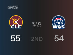 NBA常规赛:半场结束,骑士以55-54领先奇才,阿伦16分7篮板4助攻