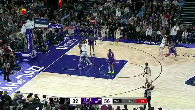 【2024年02月26日】NBA常規(guī)賽：馬刺vs爵士第2節(jié)中文解說錄像回放