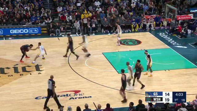 【2024年02月28日】NBA常規(guī)賽：勇士vs奇才第1節(jié)英文原聲錄像回放