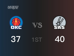 NBA常規(guī)賽：馬刺以40-37領(lǐng)先雷霆，結(jié)束首節(jié)