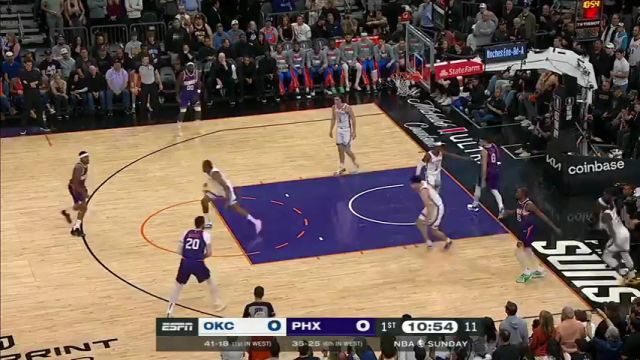 【2024年03月04日】NBA常規(guī)賽：雷霆vs太陽(yáng)第1節(jié)英文原聲錄像回放