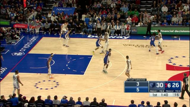 【2024年03月07日】NBA常規(guī)賽：灰熊vs費城第1節(jié)英文原聲錄像回放
