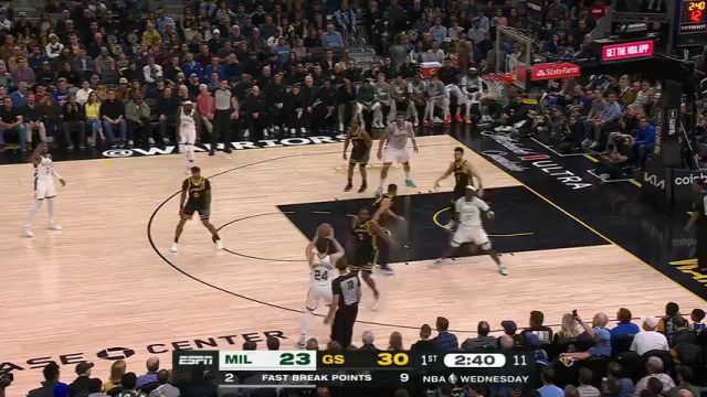 【2024年03月07日】NBA常規(guī)賽：雄鹿vs勇士第1節(jié)英文原聲錄像回放