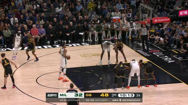 【2024年03月07日】NBA常規(guī)賽：雄鹿vs勇士第2節(jié)英文原聲錄像回放