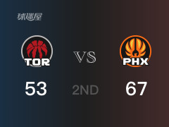 半場戰(zhàn)罷，太陽67-53領(lǐng)先猛龍