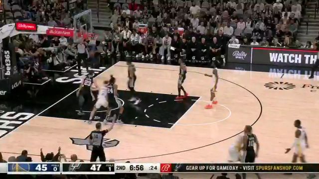 【2024年03月12日】NBA常規(guī)賽：勇士vs馬刺第2節(jié)中文解說錄像回放