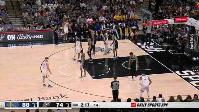 【2024年03月12日】NBA常規(guī)賽：勇士vs馬刺第3節(jié)英文原聲錄像回放