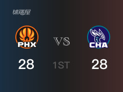 NBA常規(guī)賽：黃蜂以28-28戰(zhàn)平太陽，結(jié)束首節(jié)