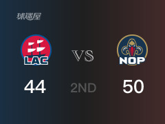 NBA常規(guī)賽：鵜鶘以50-44領(lǐng)先快船，結(jié)束半場(chǎng)