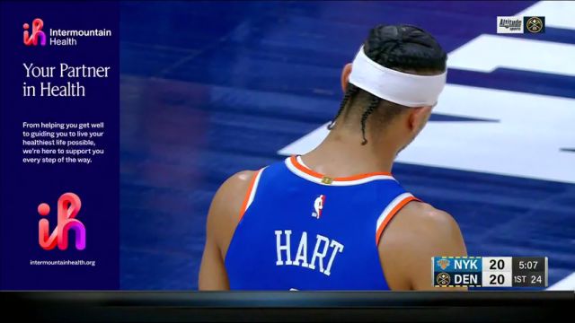 【2024年03月22日】NBA常規(guī)賽：尼克斯vs掘金第1節(jié)英文原聲錄像回放
