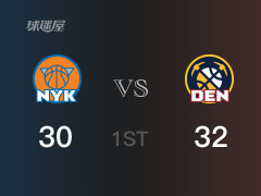 NBA常規(guī)賽：掘金以34-30領(lǐng)先尼克斯，結(jié)束首節(jié)