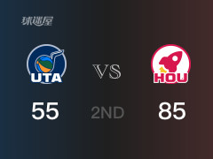 NBA常規(guī)賽：半場(chǎng)戰(zhàn)罷，火箭以85-55領(lǐng)先爵士，范弗利特23分2籃板5助攻