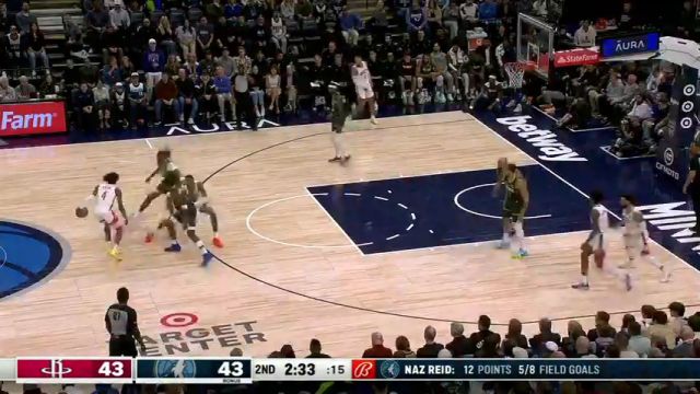 【2024年04月03日】NBA常規(guī)賽：火箭vs森林狼第2節(jié)英文原聲錄像回放