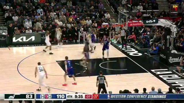 【2024年04月06日】NBA常規(guī)賽：爵士vs快船第4節(jié)英文原聲錄像回放