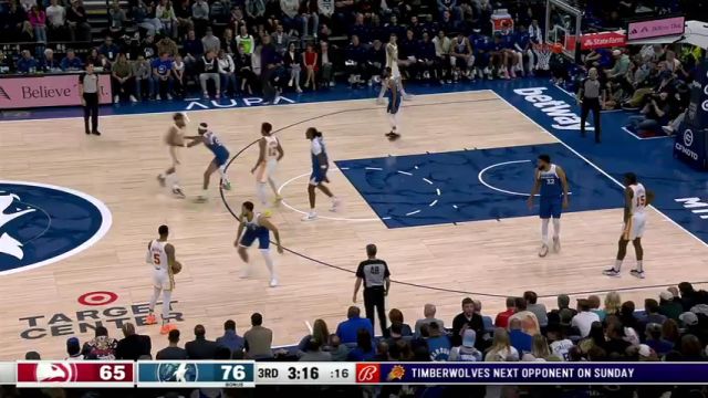 【2024年04月13日】NBA常規(guī)賽：老鷹vs森林狼第3節(jié)中文解說錄像回放