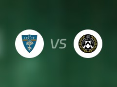 【意甲】莱切vs乌迪内斯比赛结果：莱切(0-2)乌迪内斯比分战报(2024年05月14日)