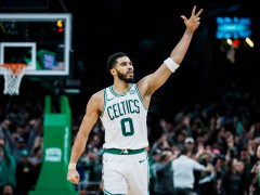 塔图姆目前总决赛命中率为35.9%,历史没有命中率低于40%的FMVP