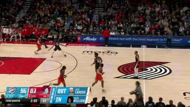 【2024年11月02日】NBA常規(guī)賽：雷霆vs開拓者第3節(jié)中文解說(shuō)錄像回放