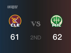 NBA常規(guī)賽：半場戰(zhàn)罷，雄鹿以62-61領(lǐng)先騎士，利拉德21分3籃板5助攻