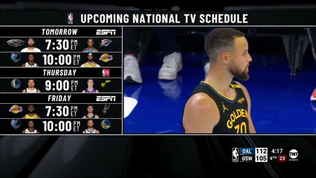 【2024年11月13日】NBA杯小组赛：独行侠vs勇士第4节英文原声录像回放