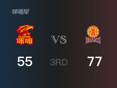  CBA杯赛：三节结束，山西以77-55领先深圳，迪亚洛23分3篮板 