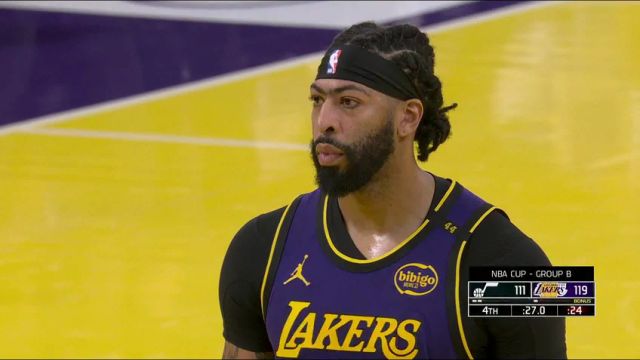 【2024年11月20日】NBA杯小组赛：爵士vs湖人第4节英文原声录像回放