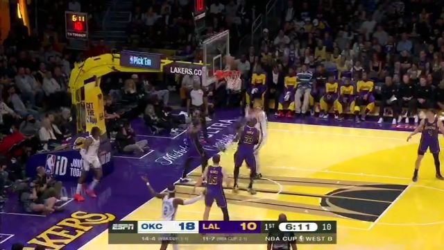 【2024年11月30日】NBA杯小組賽：雷霆vs湖人第1節(jié)中文解說錄像回放