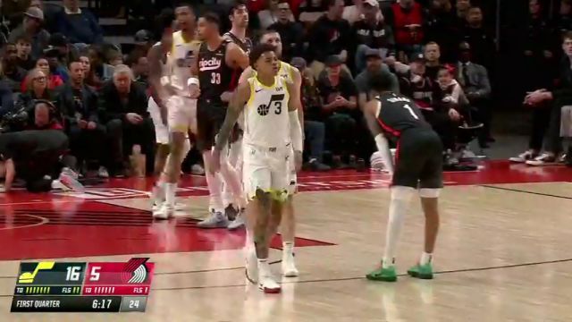 【2024年12月07日】NBA常規(guī)賽:爵士vs開拓者第1節(jié)英文原聲錄像回放