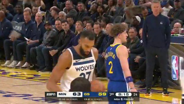 【2024年12月07日】NBA常規(guī)賽：森林狼vs勇士第3節(jié)英文原聲錄像回放