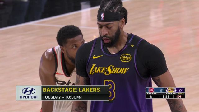 【2024年12月24日】NBA常规赛：活塞vs湖人第1节英文原声录像回放