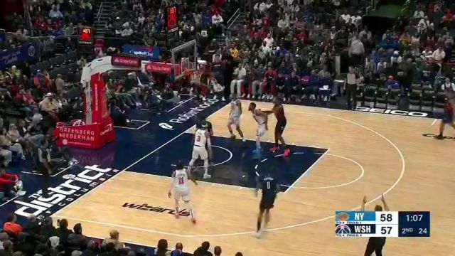 【2024年12月29日】NBA常規(guī)賽：尼克斯vs奇才第2節(jié)英文原聲錄像回放