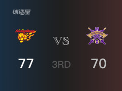 CBA常规赛：三节结束，广东以77-70领先北控，吉伦沃特21分2篮板2助攻