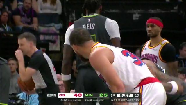 【2025年01月16日】NBA常規(guī)賽：勇士vs森林狼第2節(jié)英文原聲錄像回放