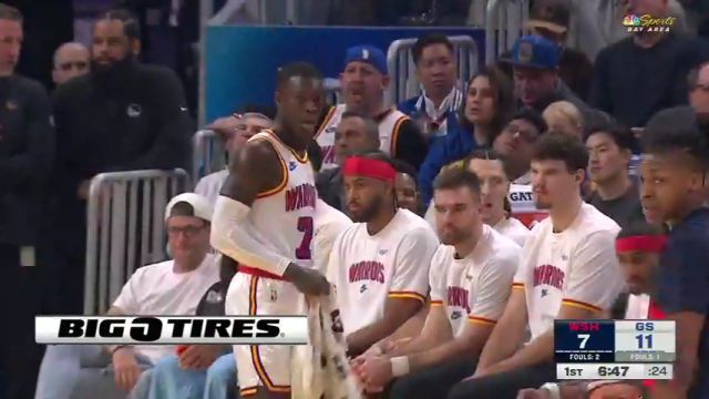 【2025年01月19日】NBA常规赛：奇才vs勇士第1节英文原声录像回放