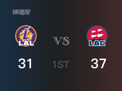 NBA常规赛：快船以37-31领先湖人，结束首节