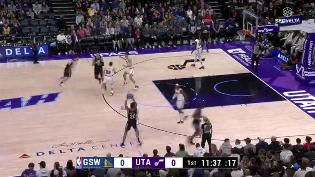 【2025年02月06日】NBA常規(guī)賽：勇士vs爵士第1節(jié)英文原聲錄像回放