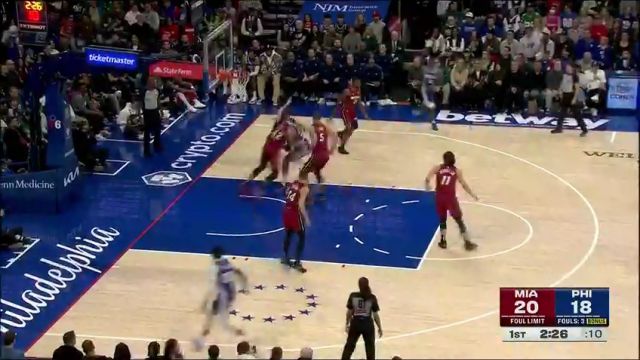 【2025年02月06日】NBA常規(guī)賽：熱火vs76人第1節(jié)英文原聲錄像回放