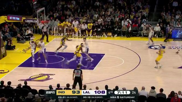 【2025年02月09日】NBA常规赛：步行者vs湖人第4节英文原声录像回放