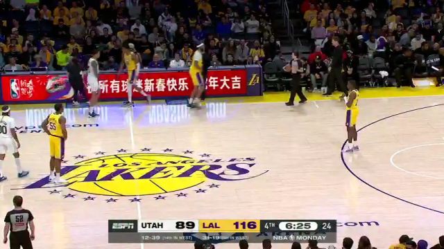 【2025年02月11日】NBA常规赛：爵士vs湖人第4节中文解说录像回放