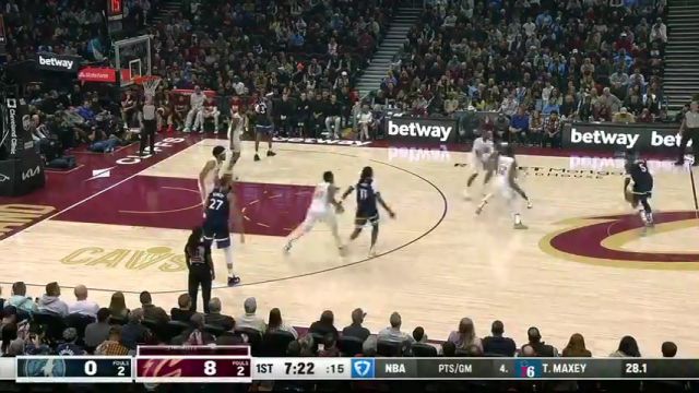 【2025年02月11日】NBA常規(guī)賽：森林狼vs騎士第1節(jié)英文原聲錄像回放