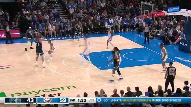 【2025年02月25日】NBA常規(guī)賽：森林狼vs雷霆第2節(jié)英文原聲錄像回放