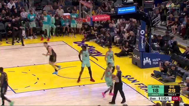 【2025年02月26日】NBA常規(guī)賽：黃蜂vs勇士第2節(jié)英文原聲錄像回放