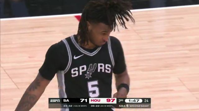 【2025年02月27日】NBA常規(guī)賽:馬刺vs火箭第3節(jié)英文原聲錄像回放