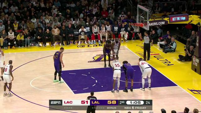 【2025年03月01日】NBA常規(guī)賽：快船vs湖人第2節(jié)中文解說錄像回放