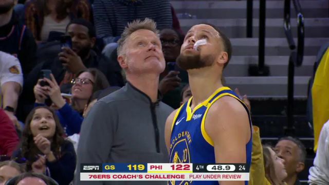 【2025年03月02日】NBA常規(guī)賽：勇士vs76人第4節(jié)英文原聲錄像回放