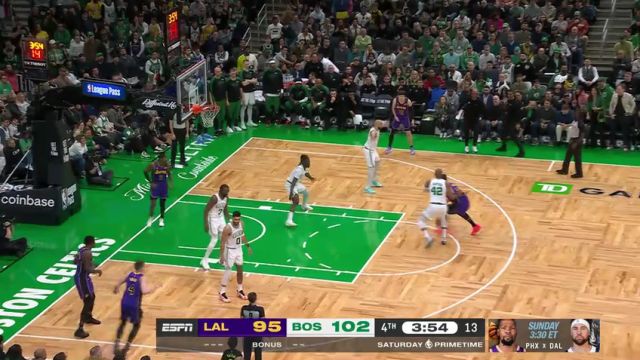 【2025年03月09日】NBA常規(guī)賽：湖人vs凱爾特人第4節(jié)英文原聲錄像回放